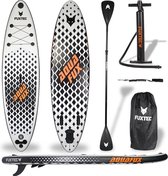 Bol.com FUXTEC Stand-up paddleboard - zwart/wit - luchtpomp peddel reparatieset en een apparaat voor het bevestigen van een acti... aanbieding