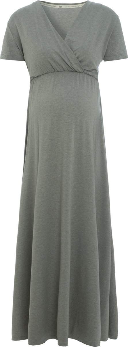 Baby's Only Zwangerschapsjurk Glow Urban Green - Positiejurk - Maxi jurk gemaakt uit 96% viscose en 4% elastaan - Jurk met borstvoedingsfunctie