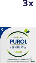 Crème de nuit verte Purol au Thee Witte - 3x50 ml - Pack économique