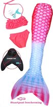 Zeemeermin staart los| Mermaid staart met bikiniset | Pastel | maat 110 | Zonder monovin geleverd | Nieuw model 2024!