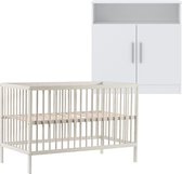 Cabino Babykamer Wit 2 Delig Baby Bed Mees + Commode Texas