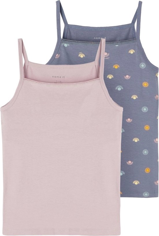 Name it meisjes hemdjes 2-pak - Folkstone Grey - Blauw