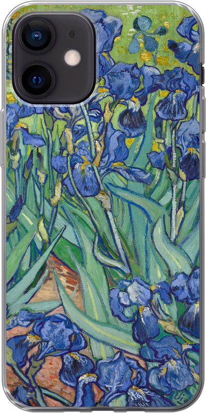 Telefoonhoesje Geschikt voor iPhone 12 hoesje - Irissen - Vincent van Gogh - Siliconen Telefoonhoesje Telefoonhoesje