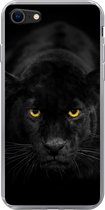 Geschikt voor iPhone 7 hoesje - Luipaard - Ogen - Zwart - Siliconen Telefoonhoesje