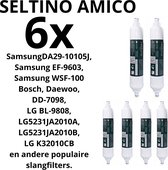 6x WATERFILTER Seltino Amico, vervanging voor SAMSUNG DA29-10105J 6 stuks Bosch, LG en meer. Koelkastfilter Samsung DA29-10105J, Samsung EF-9603, Samsung WSF-100 Bosch, Daewoo, DD-7098, LG BL-9808, LG5231JA2010A, LG5231JA2010B, LG K32010CB