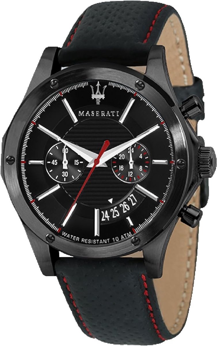 Maserati Circuito Horloge - Maserati heren horloge - Zwart - diameter 44 mm - kleur gecoat roestvrij staal