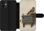 Bookcase Geschikt voor iPhone 12 Mini telefoonhoesje - Puttertje - Oude Meester - Carel Fabritius - Met vakjes - Wallet case met magneetsluiting