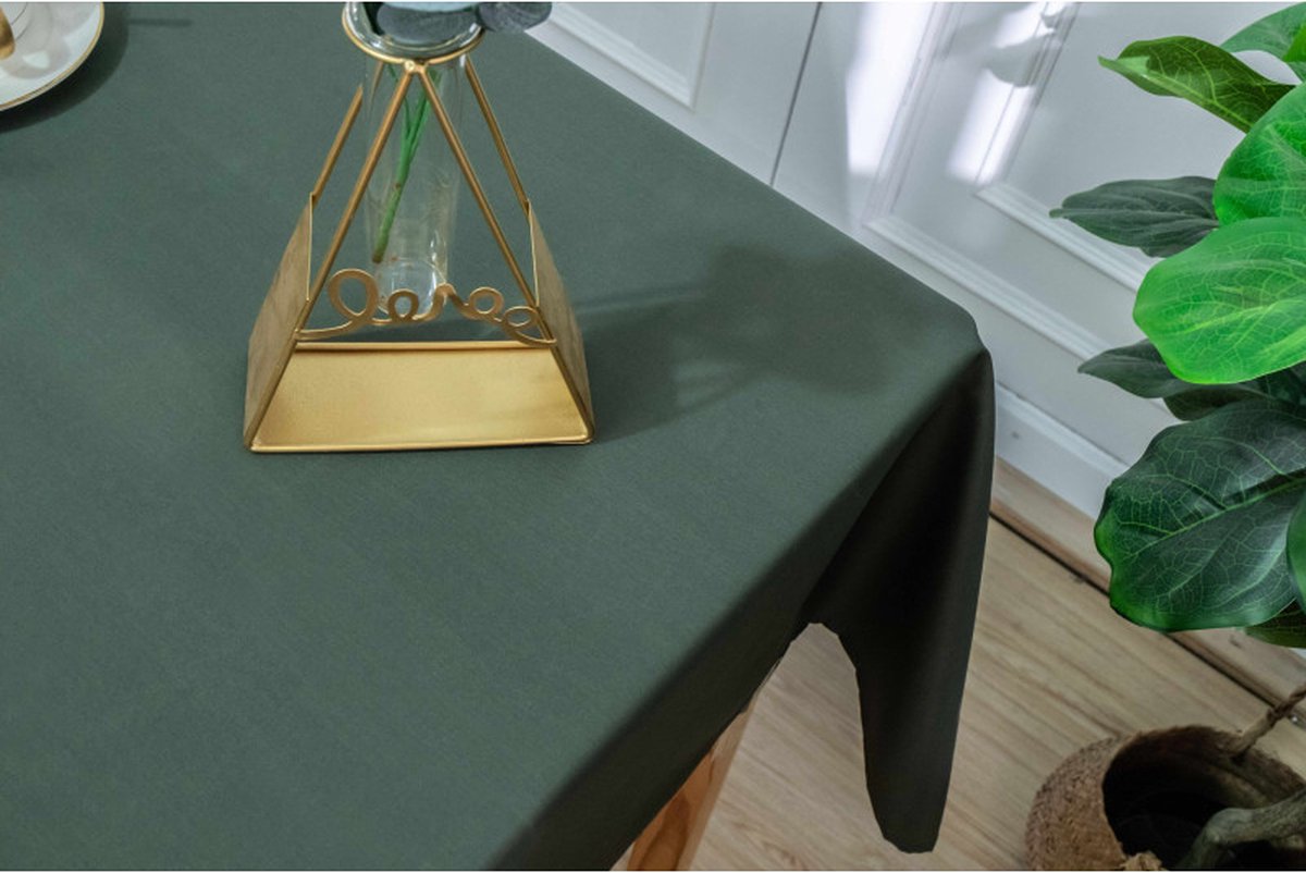 Univers Décor - Rechthoekig tafelkleed met vlekbestendige coating in kaki - 145 x 240 cm