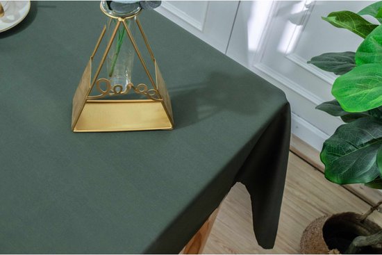 Univers Décor - Rechthoekig tafelkleed met vlekbestendige coating in kaki - 145 x 240 cm