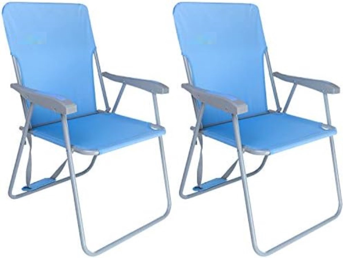 Strandstoel Inklapbaar - Strandstoel Opvouwbaar - Strandstoel Volwassenen - Strandstoel Verstelbaar - 2 Stuks