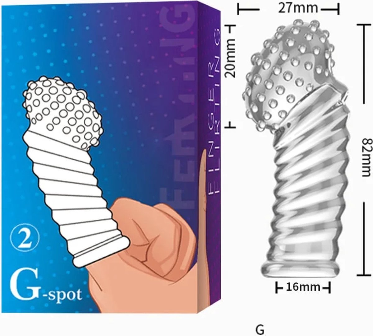 Goedkoopste G-Spot Vinger sleeve Siliconen NR2
