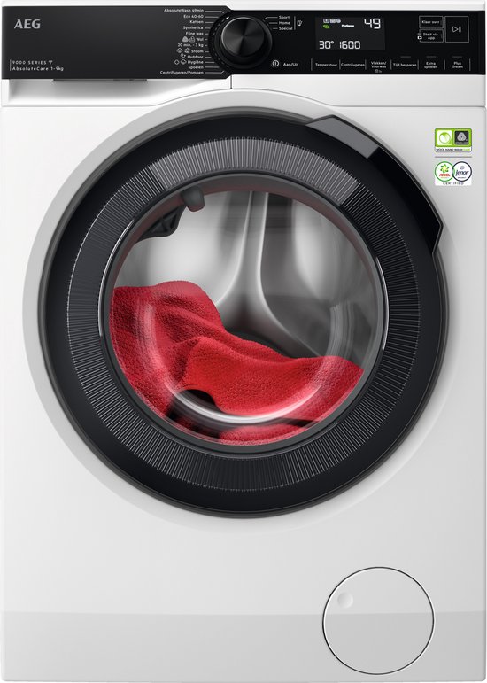 Foto: Aeg lr9696c6 ecoline 9000 serie absolutecare wasmachine 20 zuiniger dan energielabel a 9 kg