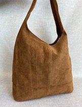 Suede tas Jaimy- Cognac