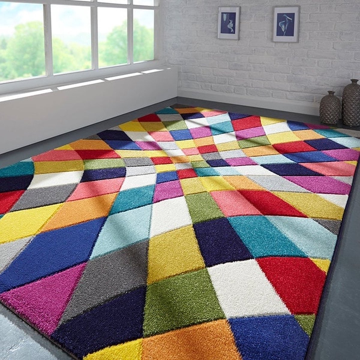 flycarpets Rhumba Modern Spectro Vloerkleed - Multi - 120x170 cm