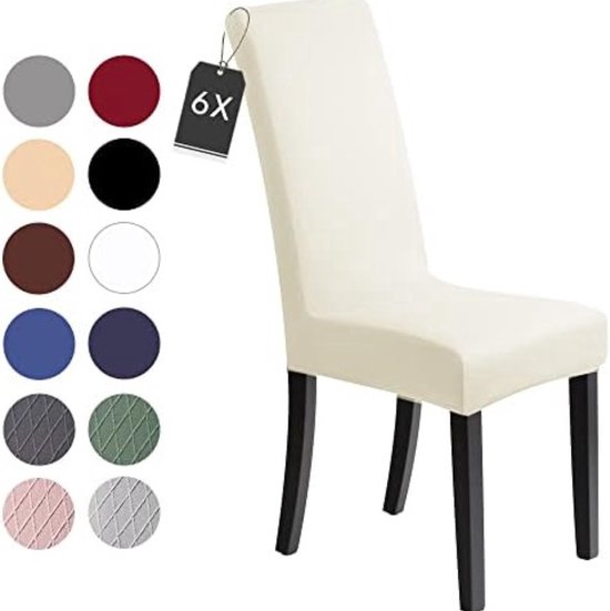 Ystyle Stretch Stoelhoezen 2 Stuks, Moderne Elastische Stoelhoes, Universele Eetstoelhoezen Voor Eetkamerstoel, Verwijderbare Wasbare Eetkamerstoelhoezen Voor Thuis Restaurant Hotel, Beige