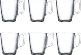 Theeglazenset – premium kwaliteit – luxe glazen koffie Set of 6 cups -250ml