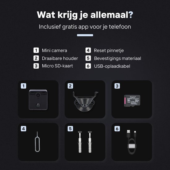WBTT - Spy Cam - Bewakingscamera - Spionage Camera - Mini Camera Verborgen Camera Wifi 1080 Hd
