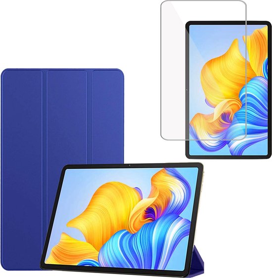 Housse de Tablette + Film de Protection d'écran pour Honor Pad 8 - Tempered Glass - Extreme Shock Case - Blauw