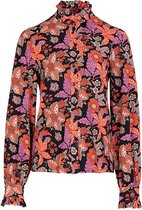 G-maxx - Bette Blouse 24VZG25 Zwart/Poppy - Maat : XS