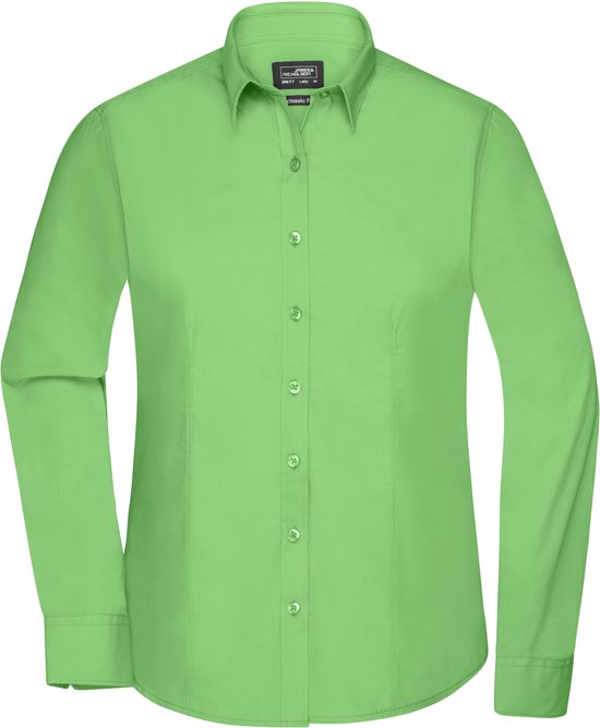 Foto: James and nicholson blouse dames met lange mouwen kalk groen maat xxl