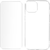 Case Geschikt voor Apple iPhone 15 siliconengel en 9H gehard glas, Transparant