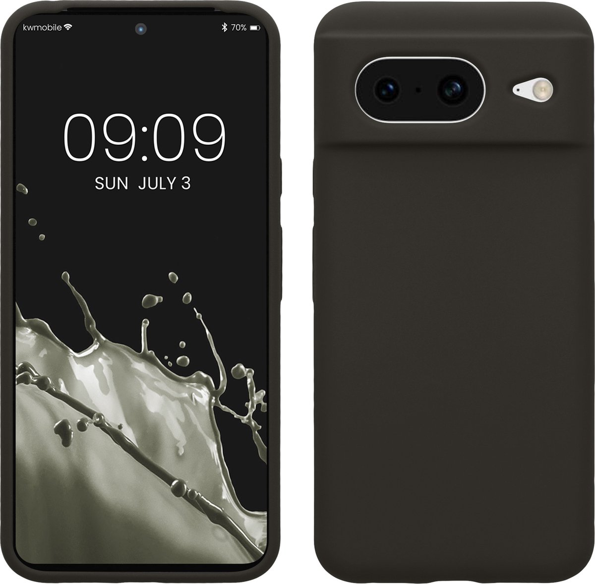 kwmobile telefoonhoesje geschikt voor Google Pixel 8 - Hoesje met siliconen coating - Smartphone case in mat olijfgroen