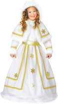 Widmann - Elfen Feeen & Fantasy Kostuum - Sneeuw Prinses IJspaleis - Meisje - Wit / Beige, Goud - Maat 116 - Kerst - Verkleedkleding