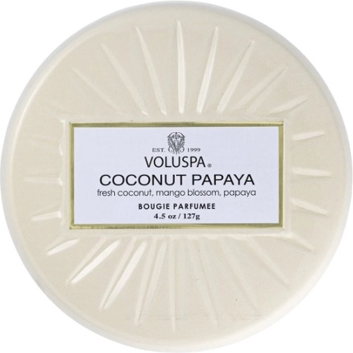 Voluspa Geurkaars Vermeil Coconut Papaya Mini Tin Candle 127gr