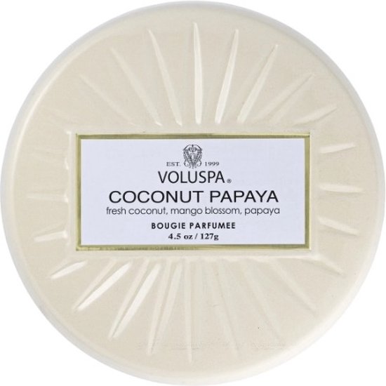 Voluspa Geurkaars Vermeil Coconut Papaya Mini Tin Candle