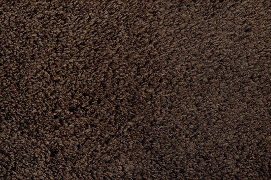 Tapiso Tapis câlin à poils longs marron antidérapant pour salon - 80 x 150 cm