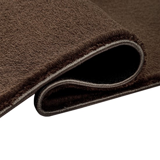 Tapiso Tapis câlin à poils longs marron antidérapant pour salon - 80 x 150 cm