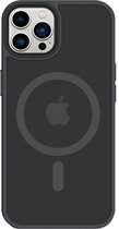 iPhone 14 Pro hoesje Transparant Mat Zwart geschikt voor MagSafe - 6,1 inch