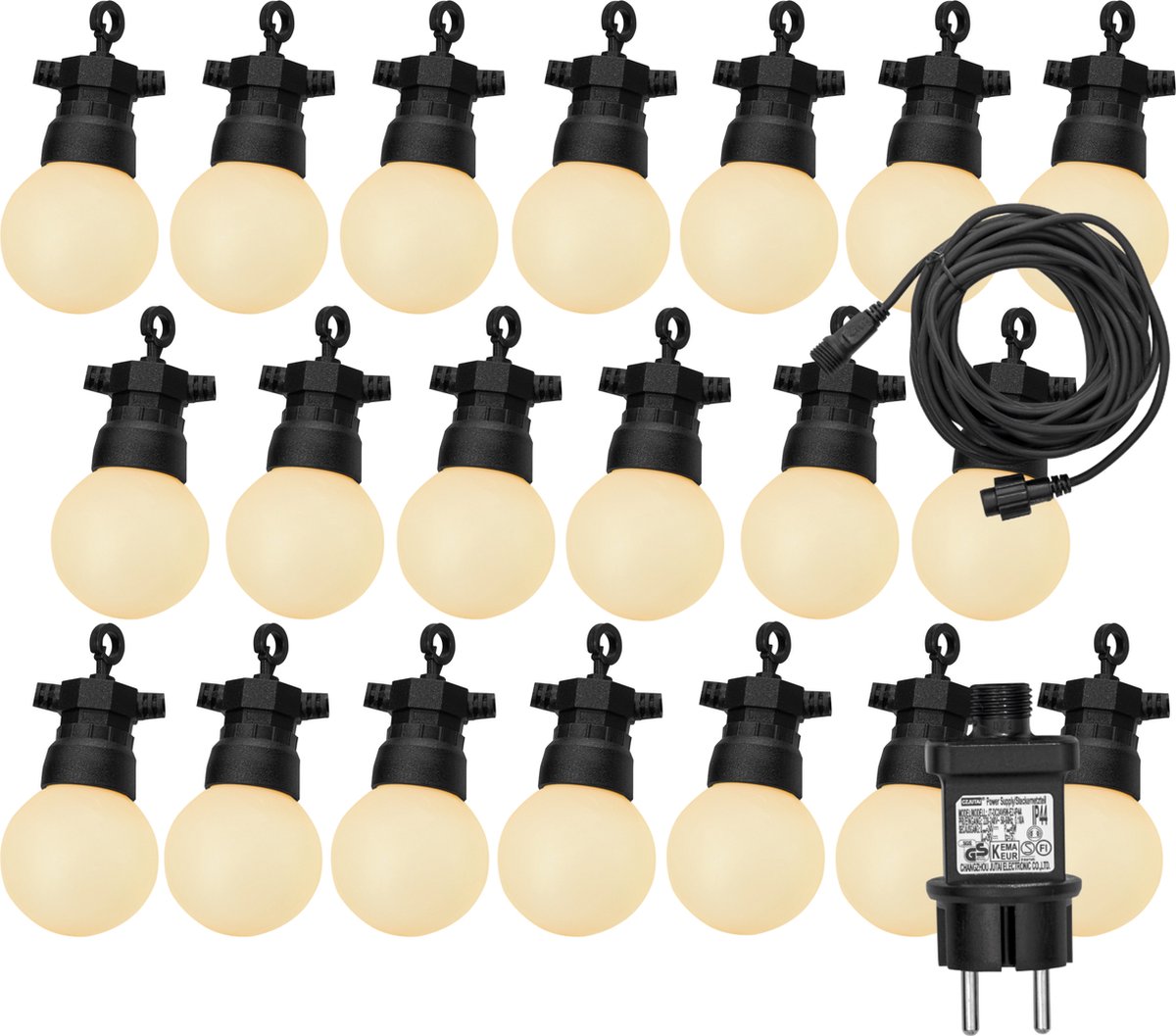 Luxform - Lichtsnoer Honolulu - met 20 warm witte LED lampjes - met 8 verschillende functies - geschikt voor buiten