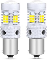 TLVX BA15S P21W 1156 LED Autolampen (2 Stuks) – High Power – 6000K Wit Licht – Lens - Canbus - Storingsvrij – Achteruitrijverlichting – Achterlicht – Reserve Light – Remlicht - Felle LED – Dagrijverlichting DRL – Achterlampen – 12V