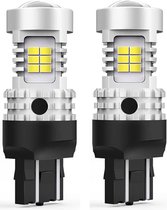 TLVX T20 W21W 7440 LED Autolampen (2 Stuks) – High Power – 6000K Wit Licht – Lens - Canbus - Storingsvrij – Stadslicht - Achteruitrijverlichting – Achterlicht – Reserve Light – Remlicht - Felle LED – Dagrijverlichting - DRL – Achterlampen – 12V