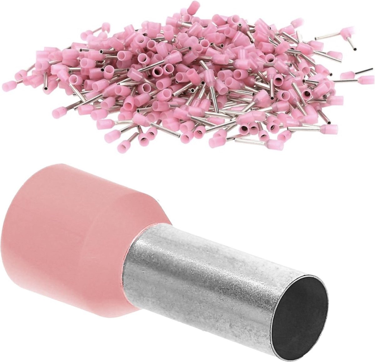500 stuks Kalitec AE03406RS adereindhulzen geïsoleerd 0,34 mm² 6 mm lang roze I Made in Germany I Industriële kwaliteit
