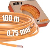 100 meter Lapp 4510092 H05V-K 0,75 mm² oranje I bedradingskabel I kernkabel flexibel I PVC enkeladerig I draad soepel 0,75mm2 I bedrading