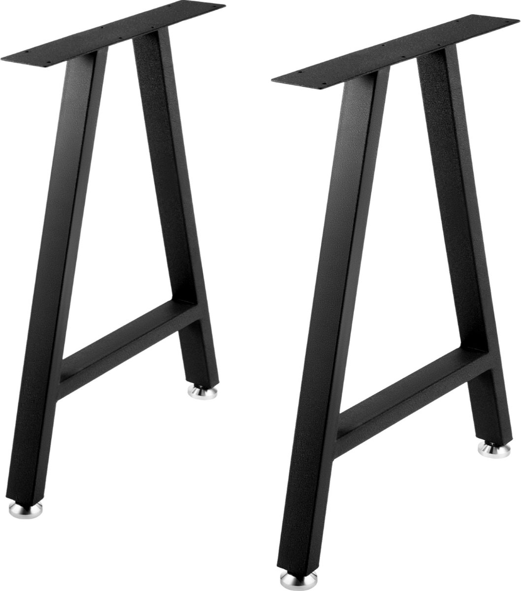 Vevor Diy A-Type Tafelpoten 71,1x45 Cm A-Frame Tafelpoot Volledig Gelast 1200 Lbs Zwart Zandpatroon Diy A-Type Tafelpoten Gemaakt Van Staal met Verstelbare Vloerbeschermers En 0,24" voorgeboorde Gaten