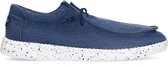 Manfield - Heren - Blauwe canvas veterschoenen - Maat 43