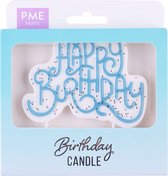 PME - Kaars Taarttopper - Blue Sparkly Birthday