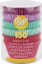 Wilton Baking Cups - Roze/Turquoise/Paars - 150 Stuks - Cupcake en Muffin Vormpjes