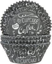 House of Marie Cupcake Vormpjes - Baking Cups - Koffie & Thee Krijtbord - pk/50