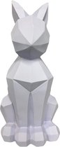 Trendy 3D Haas / Konijn BAD BUNNY - Paars - Art Sculptuur - Standbeeld - 22 x10 cm - Geometrische vorm Rabbit - konijnenbeeldhouwwerk