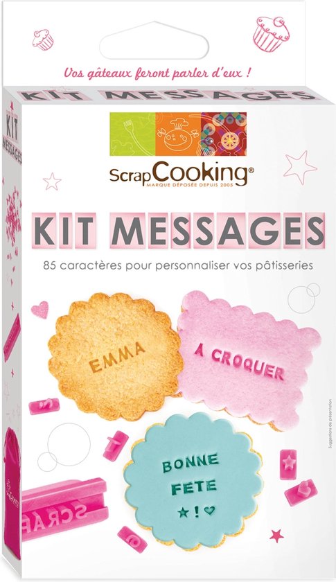ScrapCooking - Kit Messages pour Biscuits - Tampons Chiffres