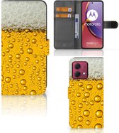 Telefoonhoesje Geschikt voor Motorola Moto G84 Flip Cover Valentijn Cadeautje hem Bier