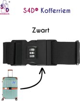S4D® - Kofferband - Bagageriem - Kofferriem - Koffersloten - Met Cijferslot - 2 Meter - Zwart
