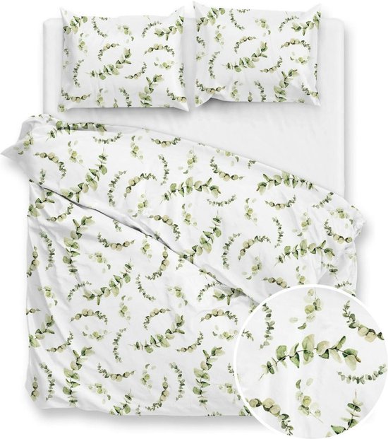 Zo! Home - Satijn White Print - HNZOHS106-01 - B 240 x L 200 cm/B 240 x L 220 cm - Lits-jumeaux -