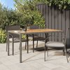 Tuintafel 150X90X75 Cm Poly Rattan En Acaciahout Grijs