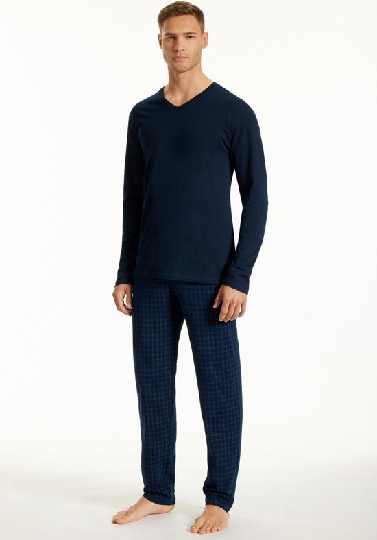 Schiesser Uncover Pyjama lange broek - 804 Blue - maat 3XL (3XL) - Heren Volwassenen - 100% katoen- 177163-804-3XL