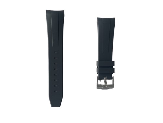 22mm Curved rubber strap Black Blancpain x Swatch - Gebogen rubber horloge band